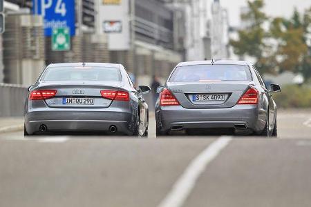 Audi A8 4.2 FSI Quattro, Mercedes S 500, RŸckansicht
