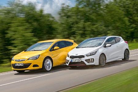 Kia Pro Cee'd GT Track, Opel Astra GTC 1.6 Turbo, Seitenansicht