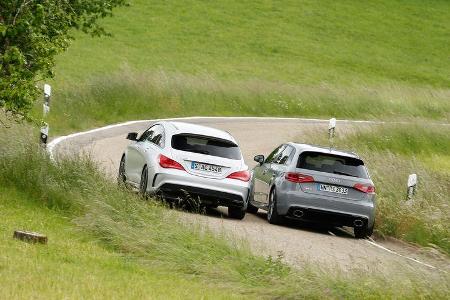 Audi RS 3 Sportback, Mercedes CLA 45 AMG Shooting Brake, Heckansicht