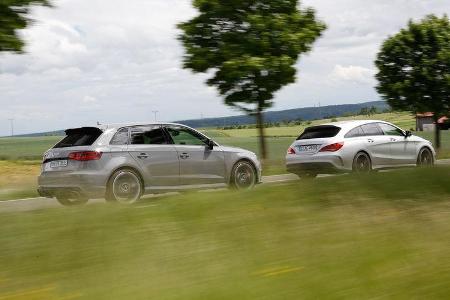 Audi RS 3 Sportback, Mercedes CLA 45 AMG Shooting Brake, Seitenansicht