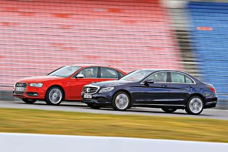 Audi S4, Mercedes C 400 4Matic, Seitenansicht