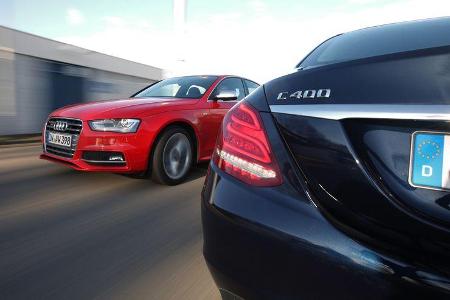 Audi S4, Mercedes C 400 4Matic, Ausfahrt