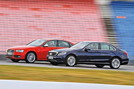 Audi S4, Mercedes C 400 4Matic, Seitenansicht