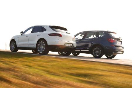 BMW X3 xDrive 35d, Porsche Macan S Diesel, Seitenansicht