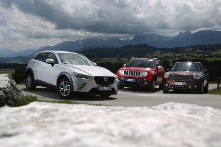 Jeep Renegade, Mazda CX-3, Mini Cooper Countryman Jeep Renegade, Mazda CX-3, Mini Cooper Countryman