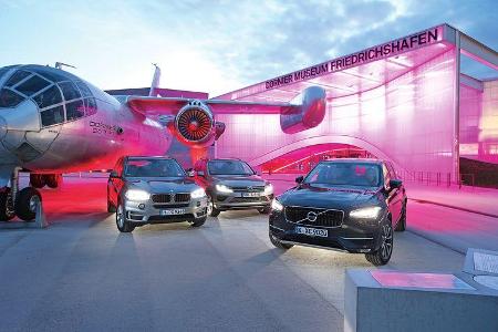 BMW X5, Volvo XC90, VW Touareg, Frontansicht BMW X5, Volvo XC90, VW Touareg, Frontansicht