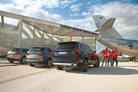 BMW X5, Volvo XC90, VW Touareg, Heckansicht