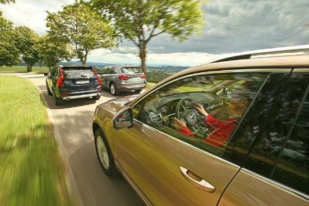 BMW X5, Volvo XC90, VW Touareg, Ausfahrt