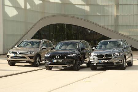 BMW X5, Volvo XC90, VW Touareg,