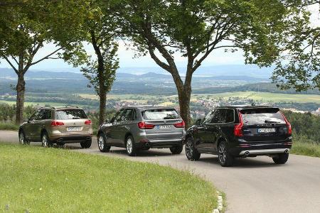 BMW X5, Volvo XC90, VW Touareg,