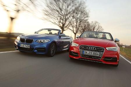 Audi S3 Cabrio, BMW M235i Cabrio, Frontansicht Audi S3 Cabrio, BMW M235i Cabrio, Frontansicht