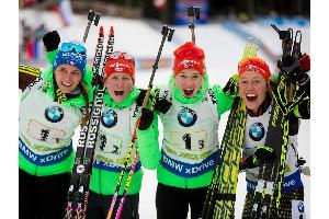 Biathlon-WM: Frauenstaffel mit Dahlmeier, Hinz, Hildebrand und Hammerschmidt
