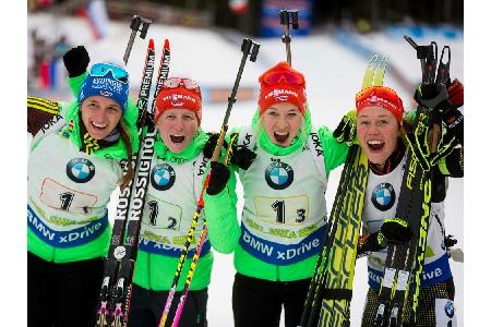 Biathlon-WM: Frauenstaffel mit Dahlmeier, Hinz, Hildebrand und Hammerschmidt