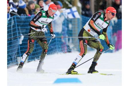 Kombinierer Rydzek/Frenzel nach Teamsprint-Springen auf Platz zwei Kombinierer Rydzek/Frenzel nach Teamsprint-Springen auf Platz zwei