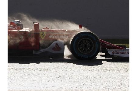 Am letzten Formel-1-Testtag in Barcelona ging es erstmals auf regennasser Strecke zur Sache. Auf dem Prüfstand standen nicht... Am letzten Formel-1-Testtag in Barcelona ging es erstmals auf regennasser Strecke zur Sache. Auf dem Prüfstand standen nicht...