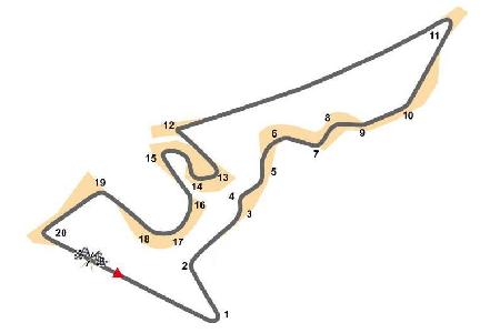 Streckenname: Circuit of the Americas, Länge: 5,516 Kilometer, Rundenanzahl: 56, Renndistanz: 308,405 Kilometer, schnellste ...
