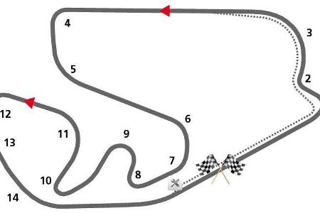 Streckenname: Autodromo Jose Carlos Pace, Länge: 4,309 Kilometer, Rundenanzahl: 71, Renndistanz: 305,909 Kilometer, schnells...