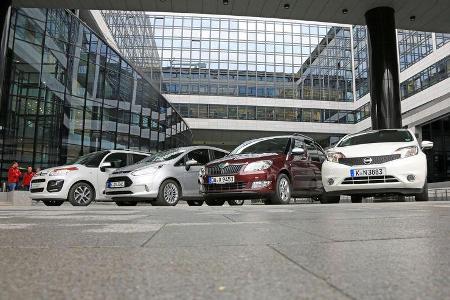 Citroën C3 Picasso, Ford B-Max, Nissan Note, Skoda Roomster, Frontansicht
