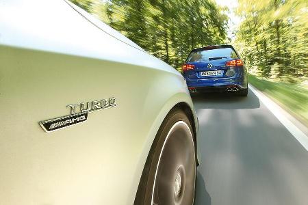 Mercedes CLA 45 AMG Shooting Brake, VW Golf Variant R, Impression