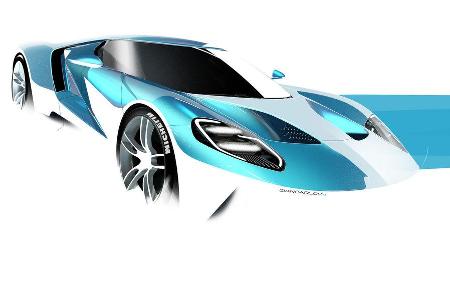 Ford GT - Supersportwagen - Entwicklung - letzte Skizzen