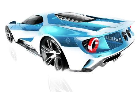 Ford GT - Supersportwagen - Entwicklung - letzte Skizzen
