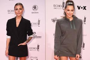 Sophia Thomalla (l.) und Grace Capristo auf dem roten Teppich der Echo-Verleihung