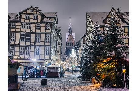 Hannover (Niedersachsen) macht es sich auf dem sechsten Platz bequem. Immerhin acht Mal rieselte seit 1975 der Schnee pünktl...