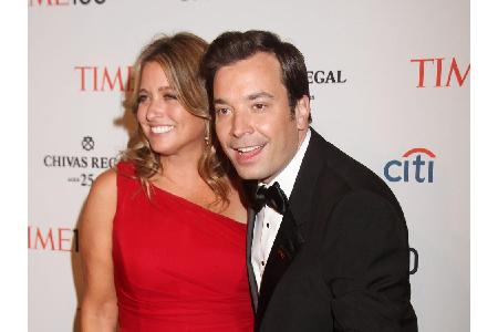 US-Moderator Jimmy Fallon (43) und seine Frau Nancy Juvonen (50) sind stolze Eltern von Frances Cole (geb. 2014) und Winnie ...