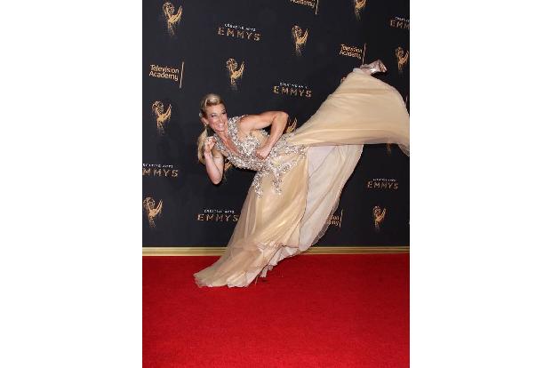 ...zeigte, was sie drauf hat, war Stuntfrau Jessie Graff, die trotz High Heels und eleganter Abendrobe jeden auf dem roten T...
