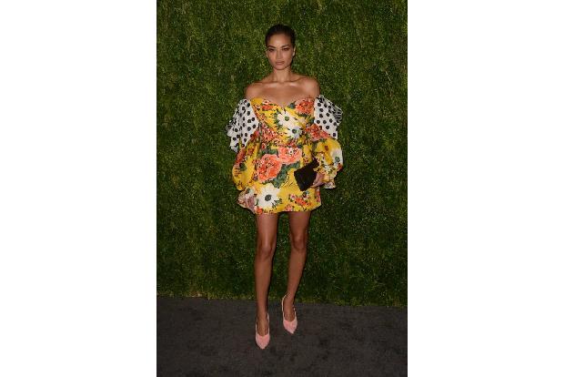 ...neben Shanina Shaik über den diesjährigen Victoria's Secret Catwalk schweben. Das Model erschien in einem besonderen Desi...