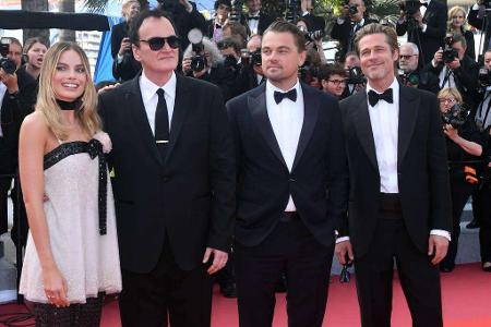 Margot Robbie, Quentin Tarantino, Leonardo DiCaprio und Brad Pitt