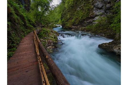 Die Vintgar-Klamm nahe Bled zählt zu den Must-sees in Osteuropa. Sie ist ein Teil des Nationalparks Triglav. Über 1.600 Mete...