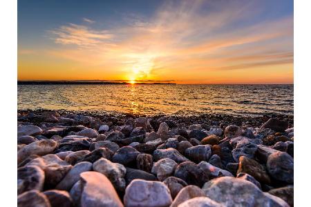 ...lassen sich an den Stränden von Piran regelmäßig malerische Sonnenuntergänge bestaunen.