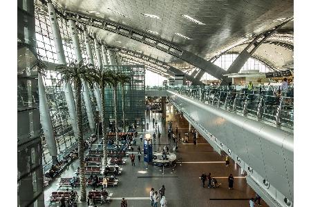 Trotzdem schiebt sich der Hamad International Airport, Doha in Katar noch davor. Der Flughafen ist auf einer künstlich erwei...