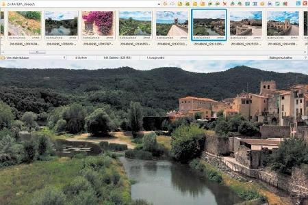 Universelle Vollbildansicht: Beim Faststone Image Viewer sind die vier Ränder der Fotos in der Ansicht mit Aktionsleisten ve...