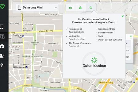 Wenn die Hoffnung schwindet, das Gerät wiederzufinden, dann geben Sie den Befehl zum Löschen.