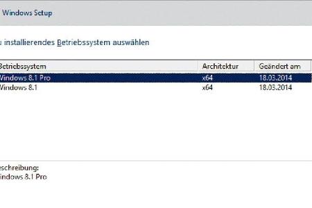 Windows 8.1 oder Windows 8.1 Pro: Dank einer speziell angepassten Ei.cfg-Datei können Sie nach Belieben zwischen den Program...