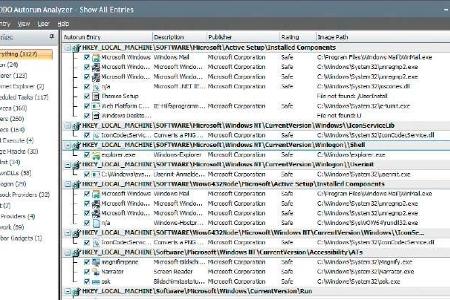 Analyse der Systemsicherheit per Comodo Autorun Analyzer.