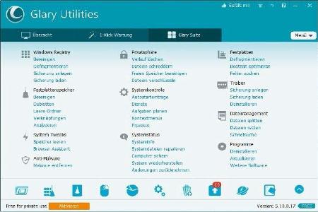 Glary Utilities vereinigt mehrere System-Tools unter einem Dach.
