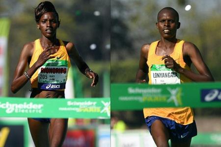 Kenianisches Ehepaar triumphiert beim Paris-Marathon Kenianisches Ehepaar triumphiert beim Paris-Marathon