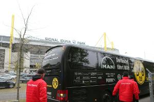 BVB-Mannschaftsbus sicher im Stadion angekommen