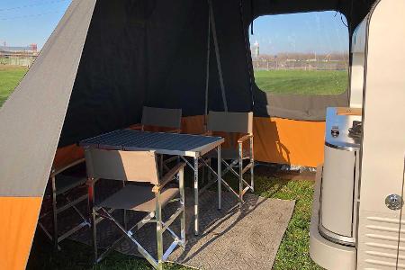 Wohnwagen Lume Traveler: Schlafen und Kochen im Freien