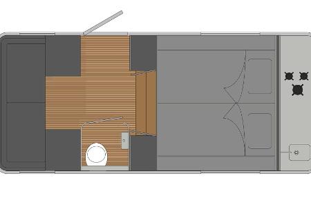 Wohnwagen Lume Traveler: Schlafen und Kochen im Freien