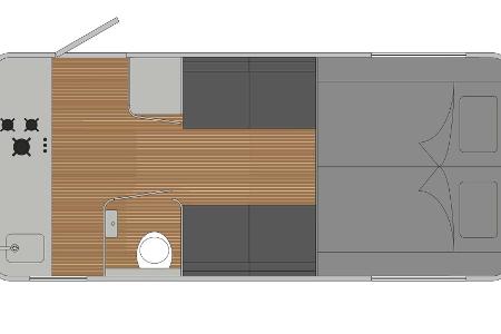 Wohnwagen Lume Traveler: Schlafen und Kochen im Freien