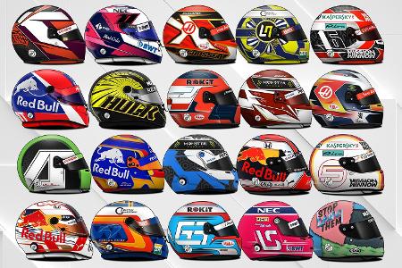 Die Helmdesigns der Formel-1-Fahrer 2019