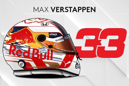 Die Helmdesigns der Formel-1-Fahrer 2019