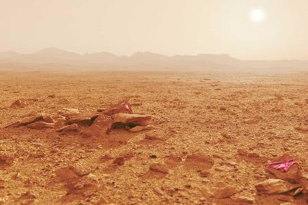 Tesla Roadster endlich auf dem Mars gelandet (in diesen düsteren Renderings)