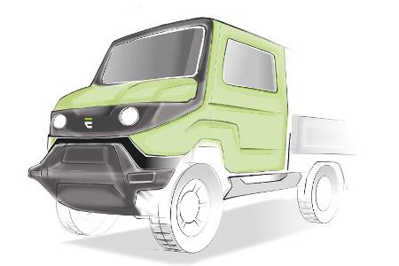 Evum aCar: Neue Optik und neue Fahrzeugklasse für Elektro-Kleinlaster