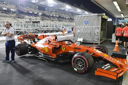 Charles Leclercs Ferrari wurde nach dem Rennen erneut von der FIA untersucht Charles Leclercs Ferrari wurde nach dem Rennen erneut von der FIA untersucht