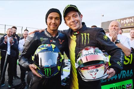 Hamilton testet MotoGP-Bike: Rossi 